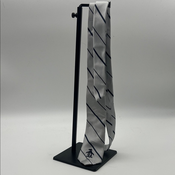 Original Penguin Silver and Black Striped Tie - Picture 1 of 4